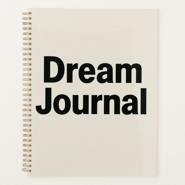 Dream Journal - Bold Schriftart Inspiration Design Planer (Vorderseite)