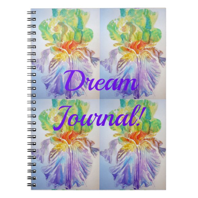 Dream Journal Iris Motif Floral Flowers Carnet (Devant)