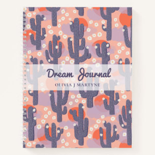 Dream Journal Modern Cactus Personnalisé