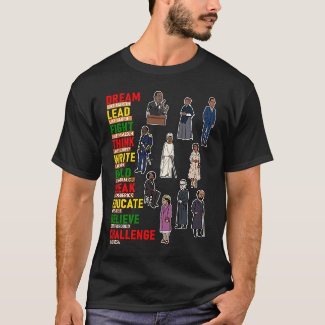 Dream Like Martin Black History Month African Men  T-Shirt (Vorderseite)