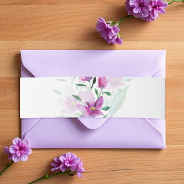 Dream Lilac Floral Art Wasserfarben Handgestrichen Einladungsbanderole