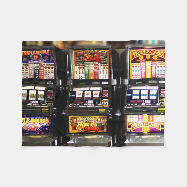 Dream Machines - Lucky Slot Maschinen Fleecedecke (Vorderseite (Horizontal))