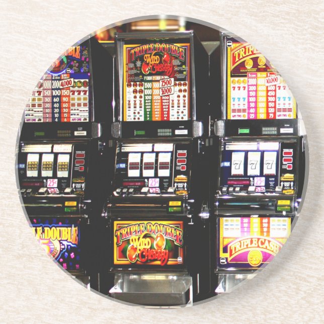Dream Machines - Lucky Slot Maschinen Getränkeuntersetzer (Vorne)