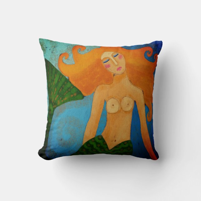 Dream Mermaid Abstrakt Art Kissen (Vorderseite)