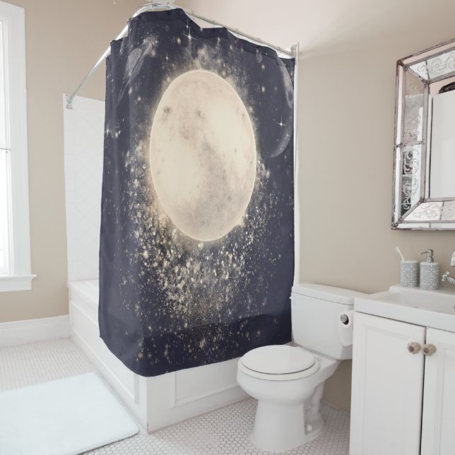 Dream Moon Magie Kosmische Glitzern Duschvorhang (Beispiel)