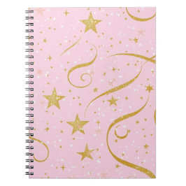 Dream Notes - Pink & Gold Star Notebook Notizblock