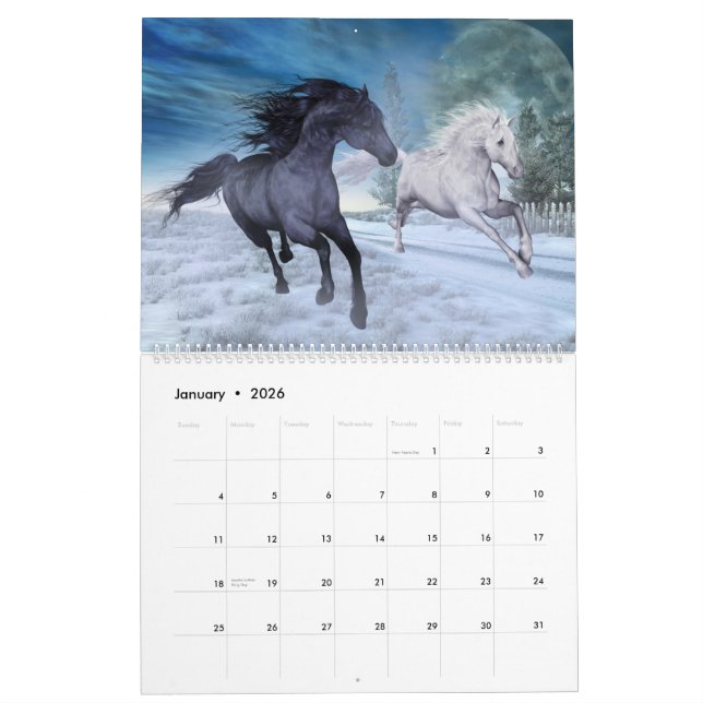 Dream of Horses Custom Printed Calendar Kalender (Jan 2026)