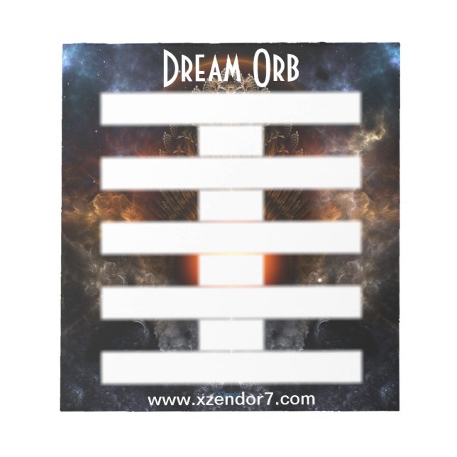 Dream Orb Fraktal Art Notepad Notizblock (Vorderseite)