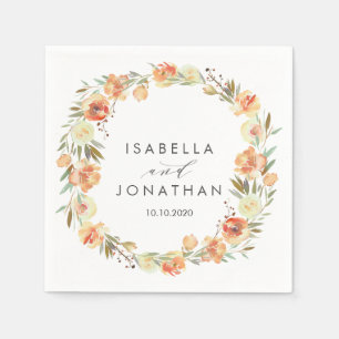 Dream Peach Blume Rustikale Hochzeit Personalisi Serviette