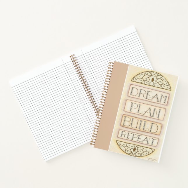Dream Plan Build Repeat Spiral Notebook Notizbuch (Innenseite)