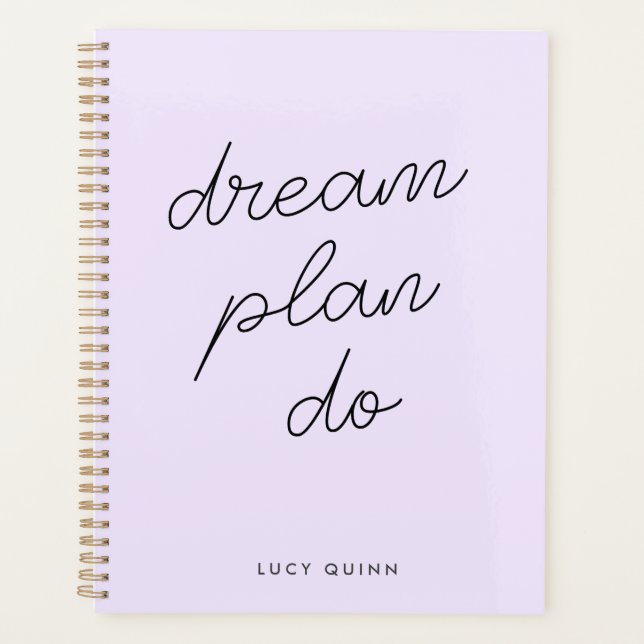 Dream Plan Do Pastel Lilac Purple Modern Feminine (Devant)