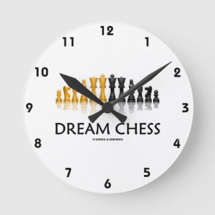 Dream Schach Reflektives Schach Set (Schachpartien Runde Wanduhr