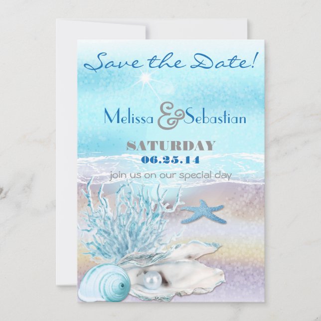 Dream Shore Beach Dk Aquamarin WeddingSave the Dat Save The Date (Vorderseite)