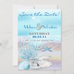 Dream Shore Beach Dk Aquamarin WeddingSave the Dat Save The Date