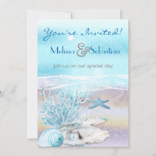 Dream Shore Beach Dk Aquamarine Hochzeitsreise Einladung