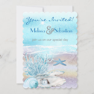 Dream Shore Beach Dk Aquamarine Hochzeitsreise Einladung