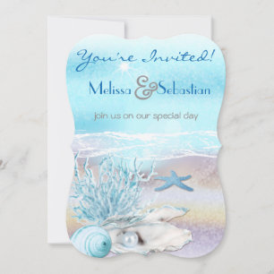 Dream Shore Beach Dk Mariage Turquoise Invitation