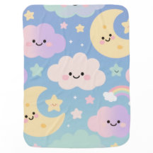 Dream Sky Blanket, Cute Clouds, Moons & Stars