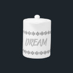Dream Tea Jar<br><div class="desc">Dieses traumhafte Design inspiriere mit seinem abstrakten Hintergrund und Buchstaben, die DREAM ausdrücken. Macht ein großartiges Geschenk für einen geliebten oder einen Freund.</div>