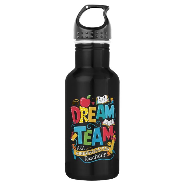 Dream Team Kindergarten Lehrer zurück zur Schule Edelstahlflasche (Vorderseite)