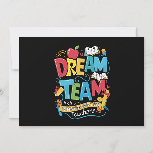 Dream Team Kindergarten Lehrer zurück zur Schule Einladung (Vorderseite)