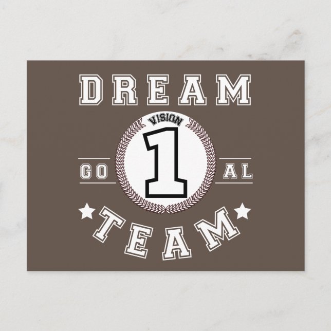 Dream Team One Vision One Goad Teamwork Office Postkarte (Vorderseite)