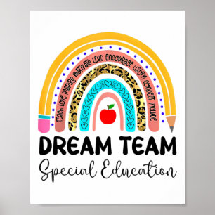 Dream Team Sonderpädagogik Boho Regenbogen Leopard Poster