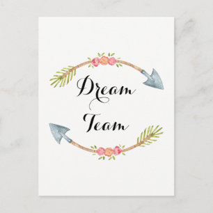 Dream Team Watercolor Tribal Pfeil Postkarte