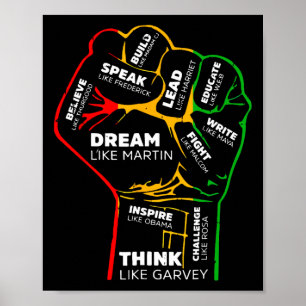 Dream Think Speak Black History Month Hand Stark  Poster