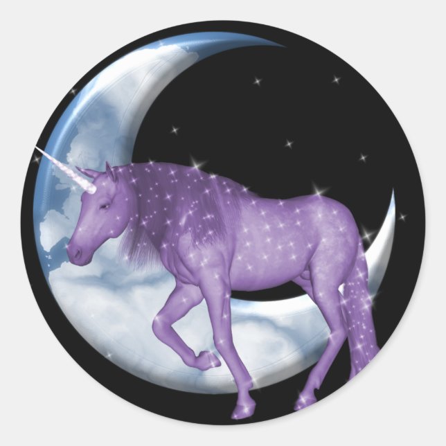 Dream Time Unicorn Runder Aufkleber (Vorderseite)