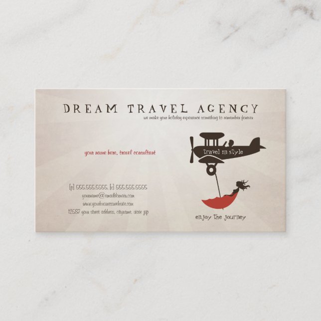 Dream Travel Agency carte de visite (Devant)