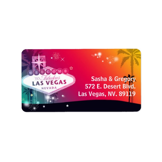 Dream Wedding in Viva Las Vegas Adresse Adressaufkleber (Vorne)