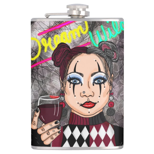 Dream Wild Goth Girl Flachmann (Vorderseite)