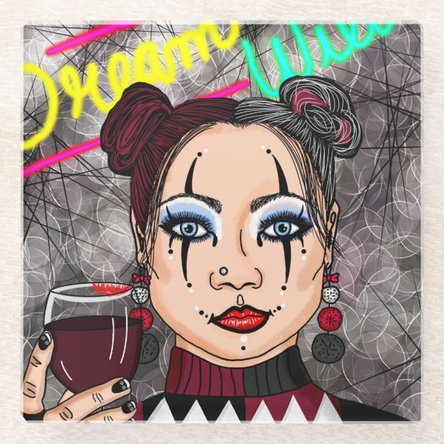 Dream Wild Goth Girl Glasuntersetzer (Vorderseite)
