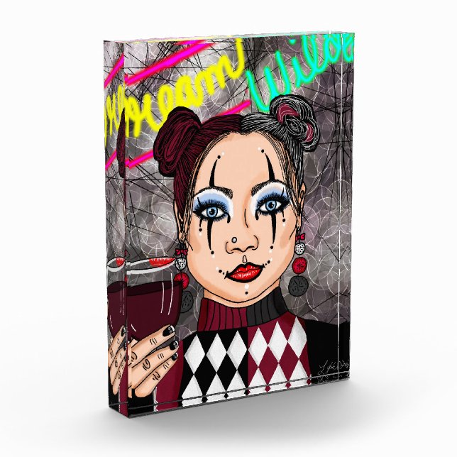 Dream Wild | Gothic Harlequin Jester Girl Fotoblock (Links)
