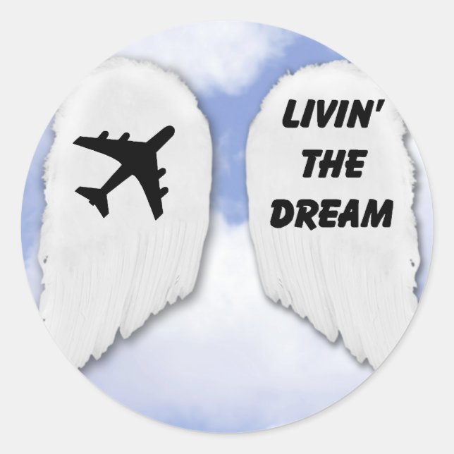 Dream Wings Runder Aufkleber (Vorderseite)