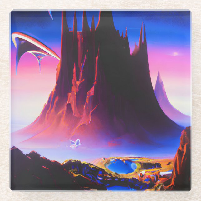 Dream World Oil Painting Glasuntersetzer (Vorderseite)