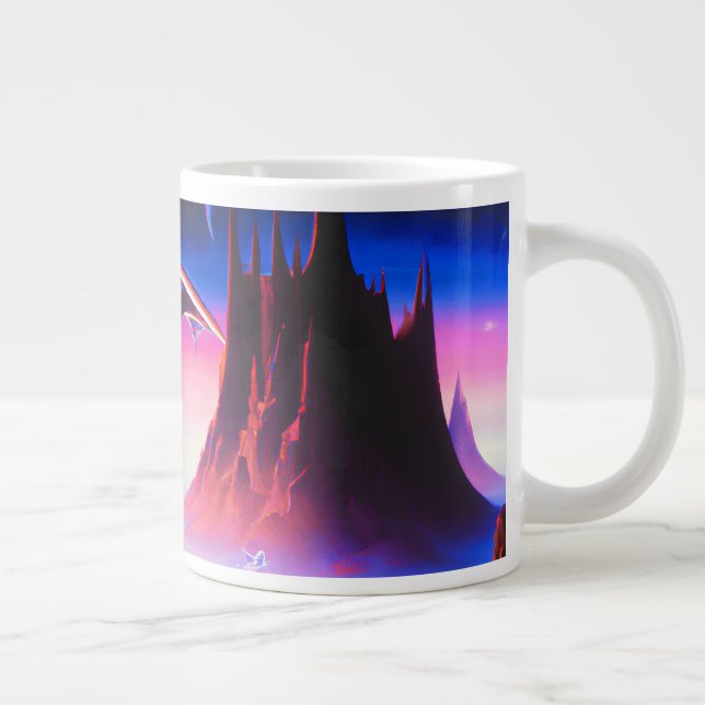 Dream World Oil Painting Jumbo-Tasse (Rechts)