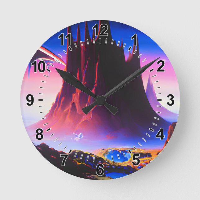 Dream World Oil Painting Runde Wanduhr (Vorderseite)