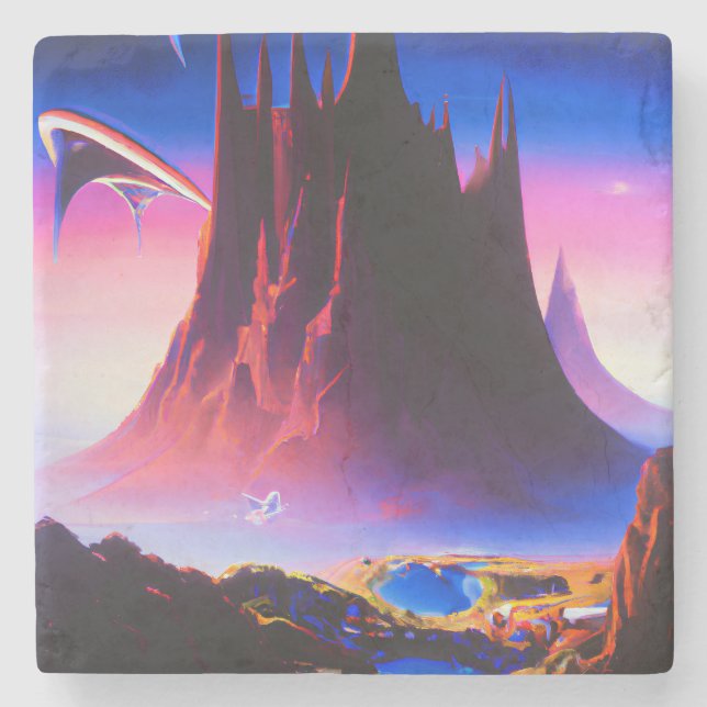 Dream World Oil Painting Steinuntersetzer (Vorderseite)