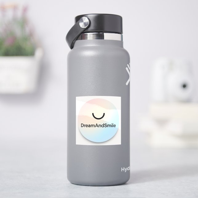 DreamAndSmile Minimalistisches Logo aus rostfreiem Aufkleber (HydroFlask)