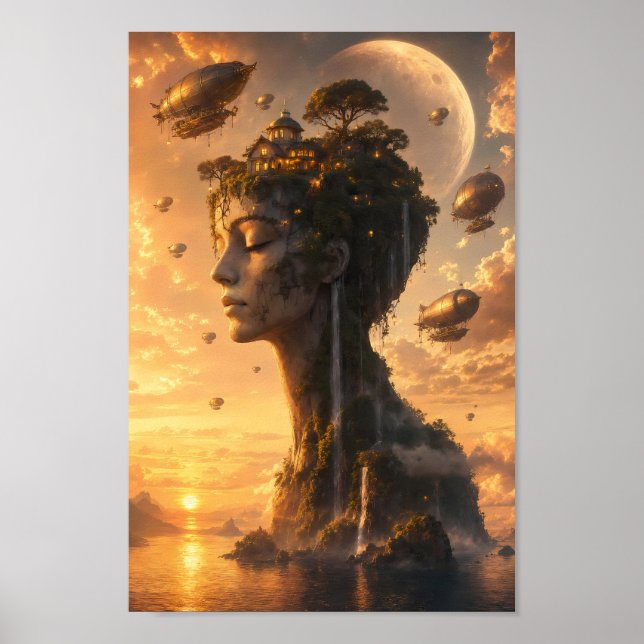 Dreambound Steampunk-Himmelsposter Poster (Vorne)