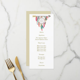 Dreamcatcher Arrow Wedding Menu Menükarte