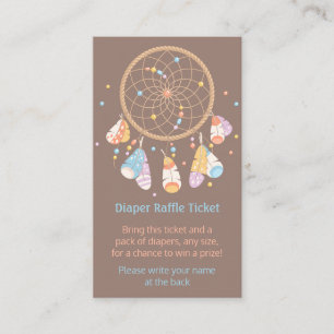 Dreamcatcher Baby Showdiaper Raffle Ticket Begleitkarte