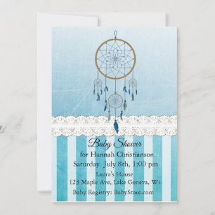 Dreamcatcher Blue Boy's Baby Shower Einladungen