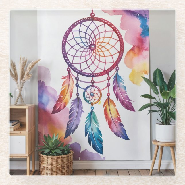 Dreamcatcher-Gemälde auf dem Untersetzer aus Wall- (Vorderseite)
