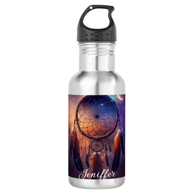 Dreamcatcher im Wald Edelstahlflasche (Vorderseite)