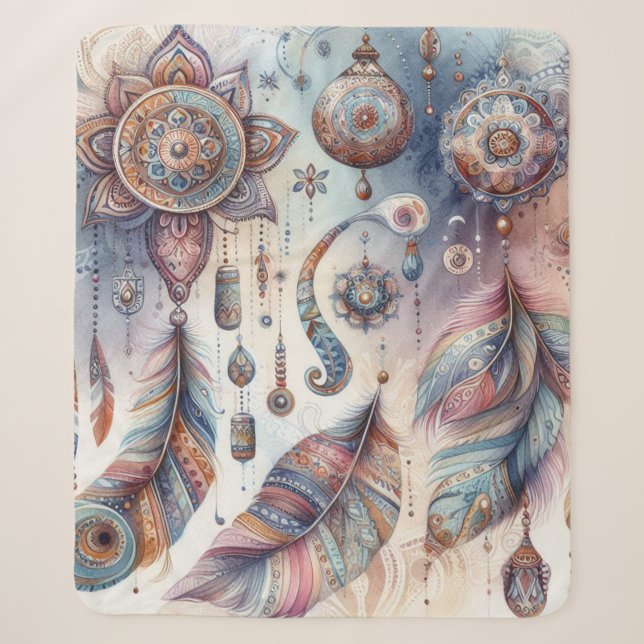 Dreamcatcher in einem Bohemischen Thema Sherpadecke (Vorderseite)
