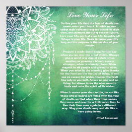 Dreamcatcher, Live Your Life Native American Gedic Poster