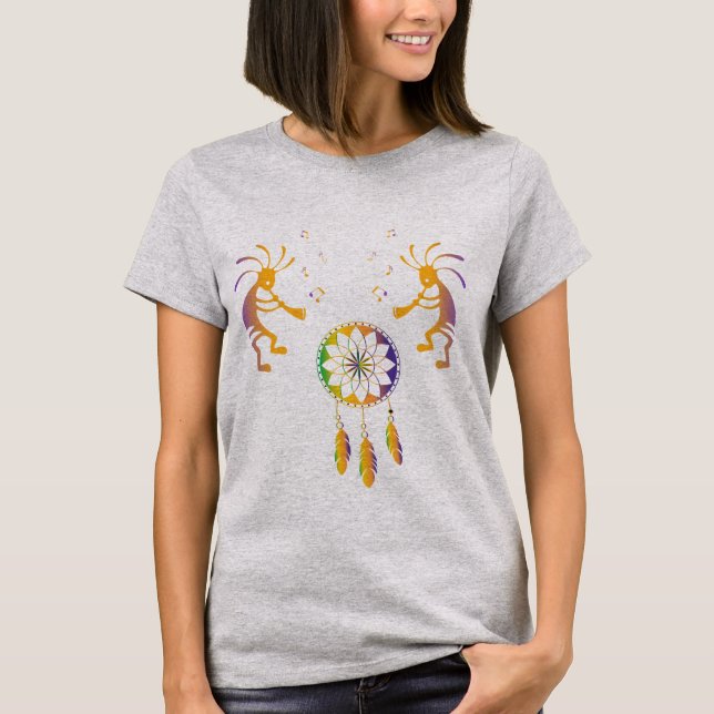Dreamcatcher Native American Kokopelli T-Shirt (Vorderseite)